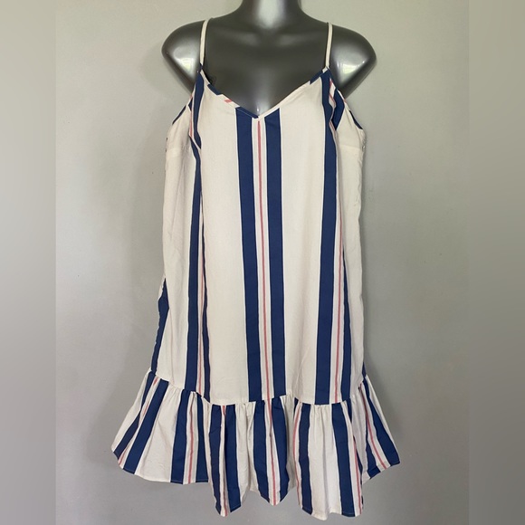 Banana Republic Striped Spaghetti Strap Dress Size 10 - Picture 7 of 16
